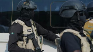 Members of the Nigerian army provide security during an event in Minna, Nigeria, on Dec. 22, 2025. (AP Photo/Sunday Alamba)